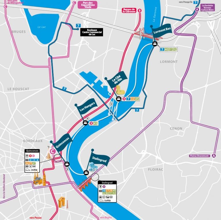mapa ng Bordeaux bangka