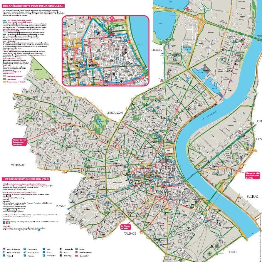 mapa ng Bordeaux bike