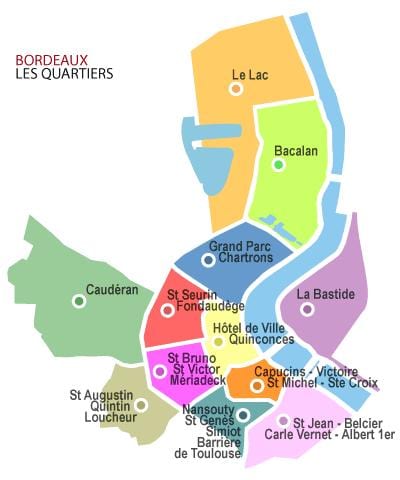 mapa ng Bordeaux kapitbahayan