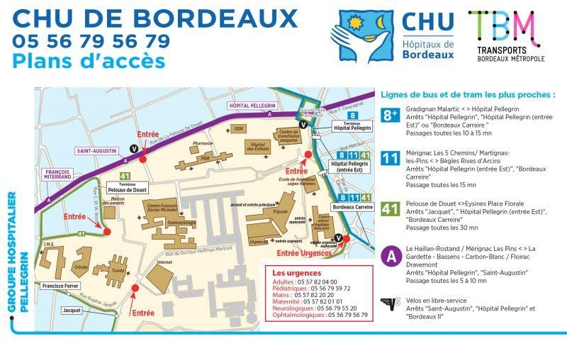 mapa ng Bordeaux ospital
