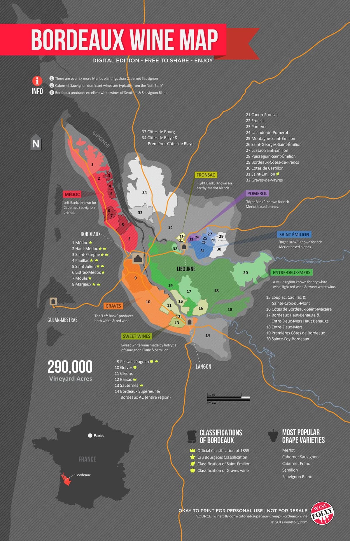 mapa ng Bordeaux pangalan
