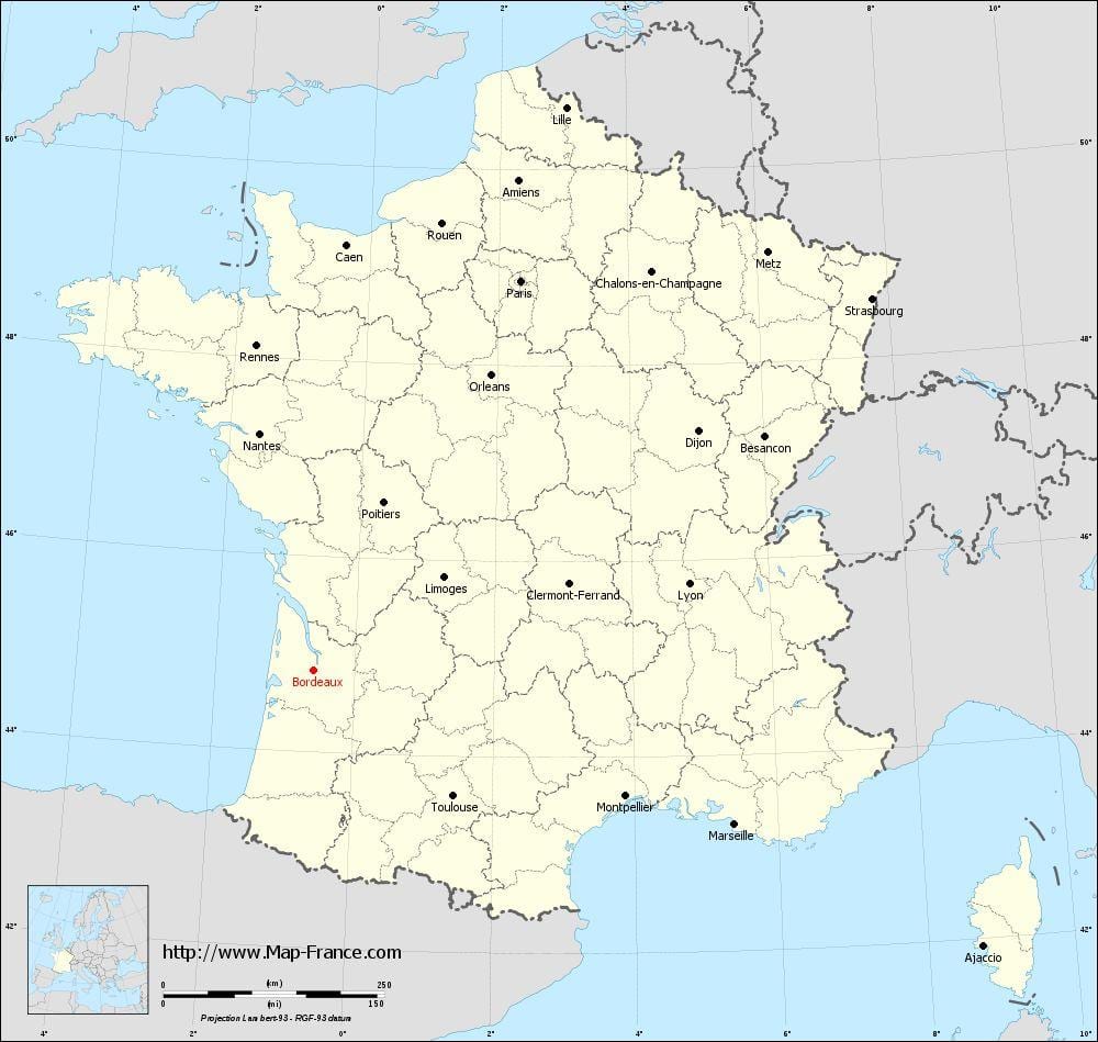 Bordeaux munisipyo mapa