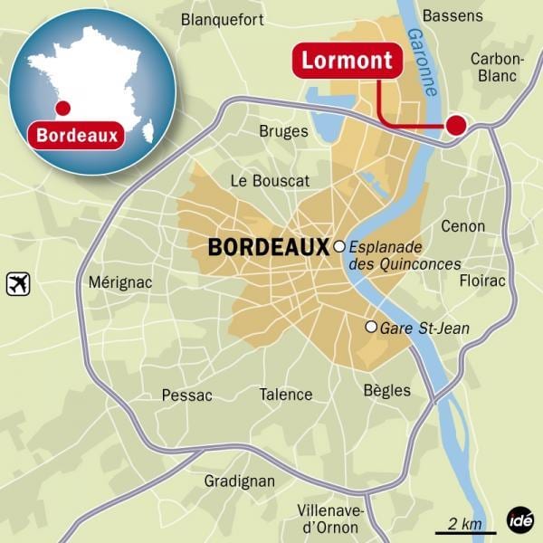 mapa ng Bordeaux suburb