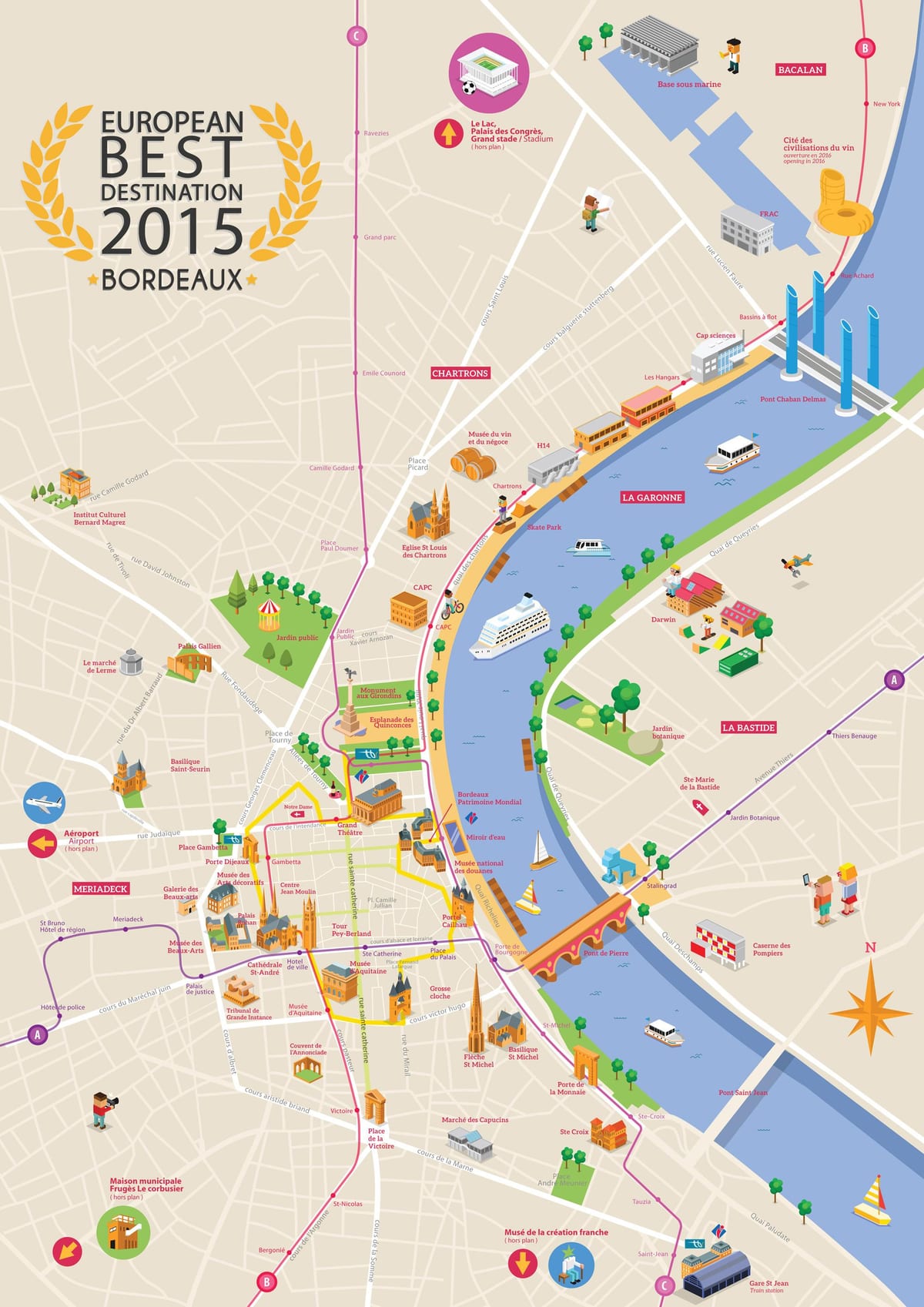 Bordeaux-akit mapa