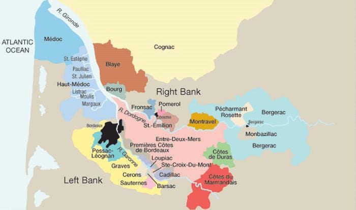 kaliwa bangko Bordeaux mapa