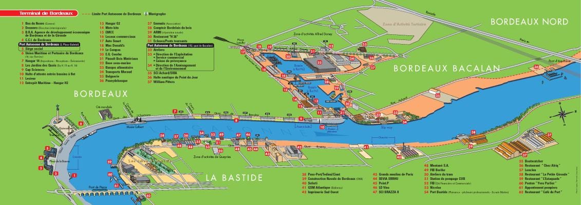 mapa ng port ng Bordeaux 